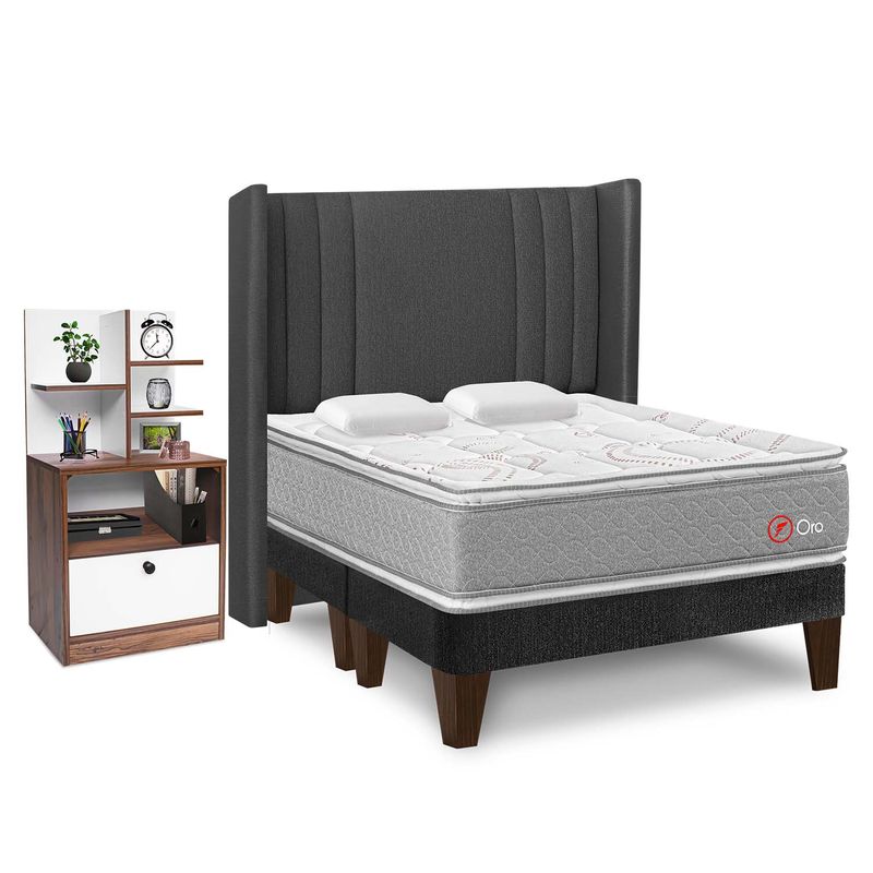 DORM-EURO-ORO---VELADOR-DELUXE--GRIS-COSTADO-QUEEN
