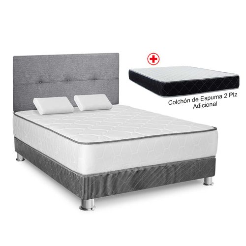 Dormitorio Igneo 2 plz + Colchón de Espuma 2 Plz Adicional