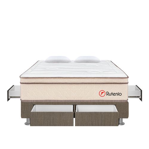 Cama Rutenio Marrón 4 Cajones + Edredón Nórdico