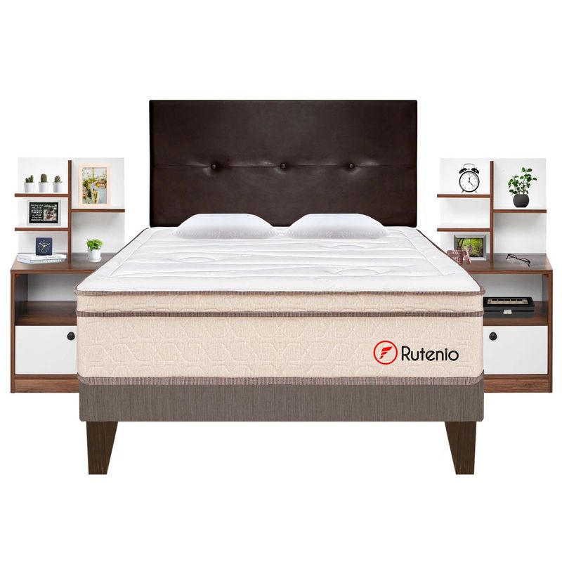 Dormitorio-Europeo-Marron-Rutenio---Veladores-Repisa-Colors-2-plz
