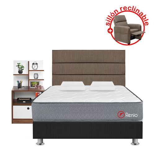 Dormitorio  Renio + Velador Repisa Colors + sillón reclinable - Principal