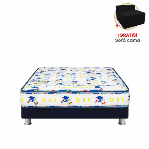 Cama Sonic Azul 1.5 Plazas