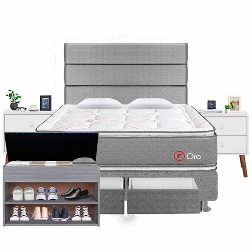 Dormitorio Oro  2 Cajones Queen