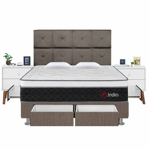 Dormitorio Iridio 4 Cajones + 02 Veladores