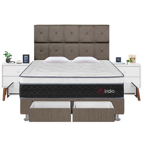 Dormitorio 4 Cajones Iridio Queen + 02 Veladores - Principal