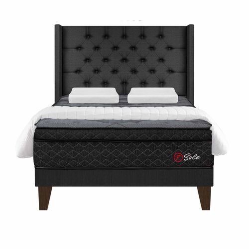 Dormitorio Europeo Capitone Deluxe Sole 2 Plz + Edredón
