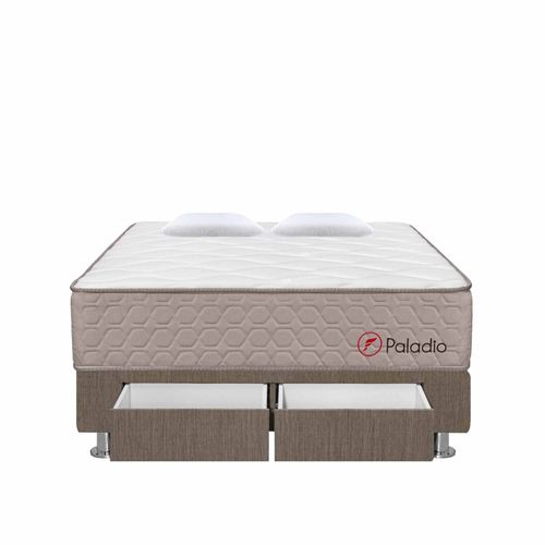 Cama Paladio Gris C/2 cajones Queen