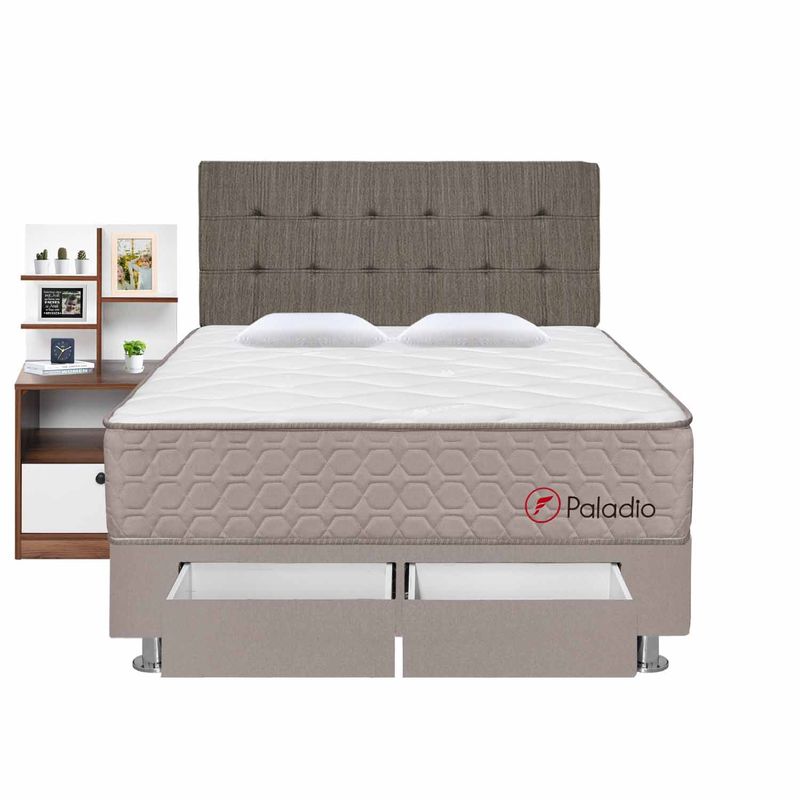 DORMITORIO PALADIO C 2 CAJONES + VELADOR COLORFRONTAL
