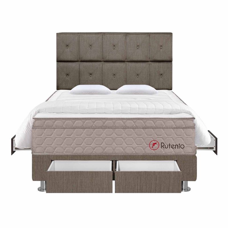 Dormitorio-Marron-Rutenio-4-Cajones-KIMIKO-MARRON-QUEEN-FRONTAL