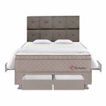 DORMITORIO 4 CAJ RUTENIO MARRON Y BEIGE  2 PLZ