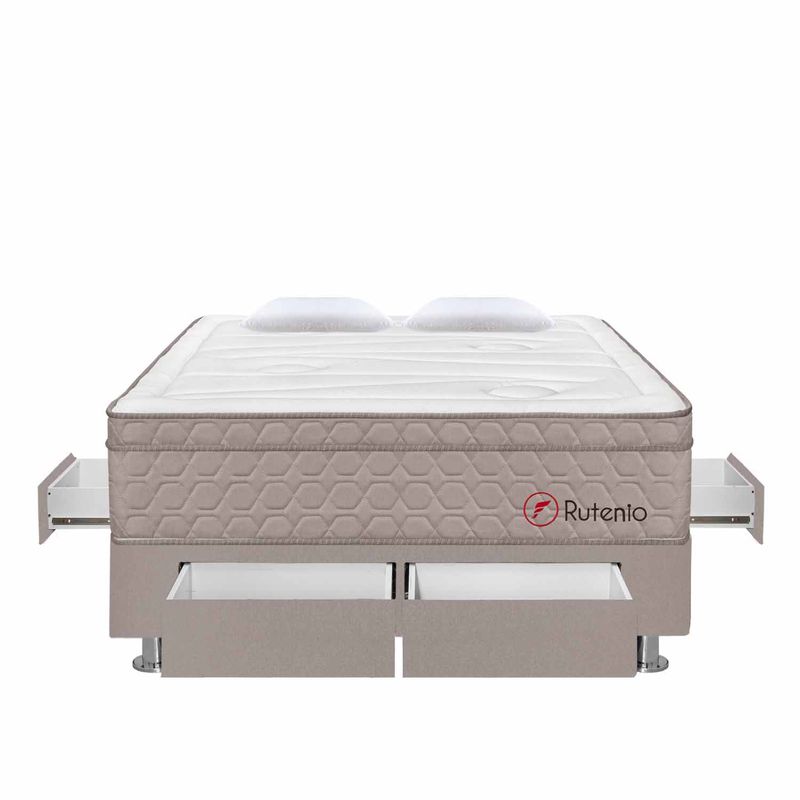 CAMA RUTENIO 4 CAJONES BEIGE