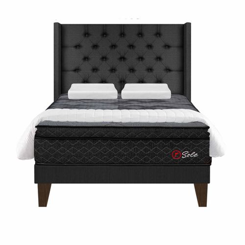 Dormitorio Europeo Capitone Deluxe Sole 2 Plz + Edredón