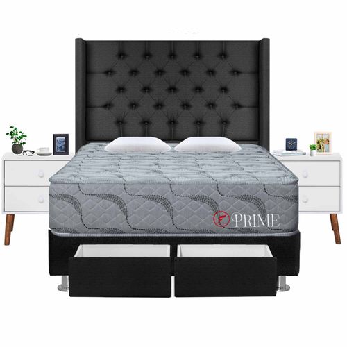 Dormitorio 2 Cajones Capitone Deluxe Prime 2 Plz