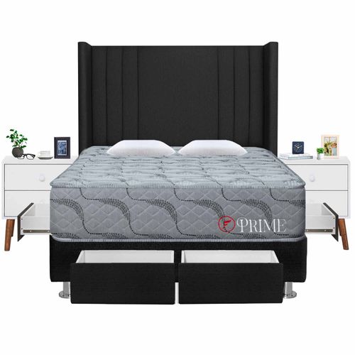 Dormitorio 4 Cajones Deluxe Prime King + 2 Veladores