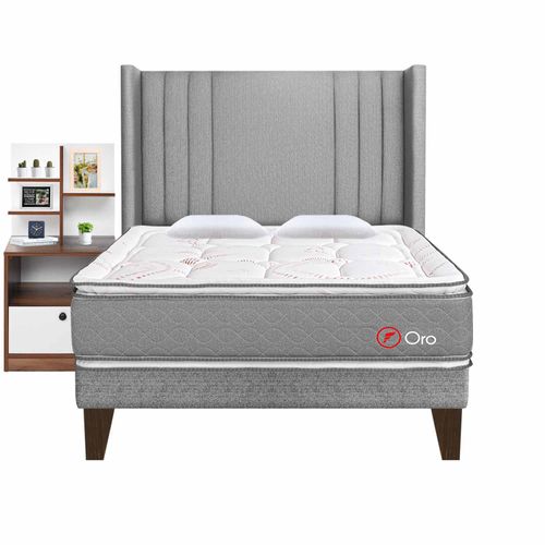 Dormitorio Europeo Oro Deluxe + 01 Veladores  Repisa Colors- Principal