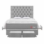 DORMITORIO ORO 4 CAJONES PLATA + EDREDON CAPITONE QUEEN