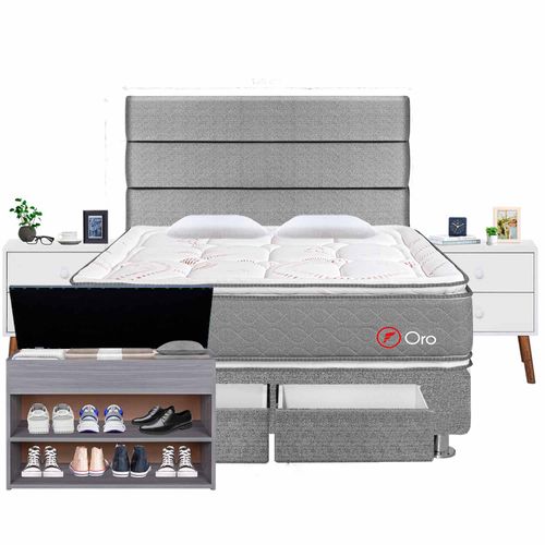 Dormitorio Oro  2 Cajones Queen