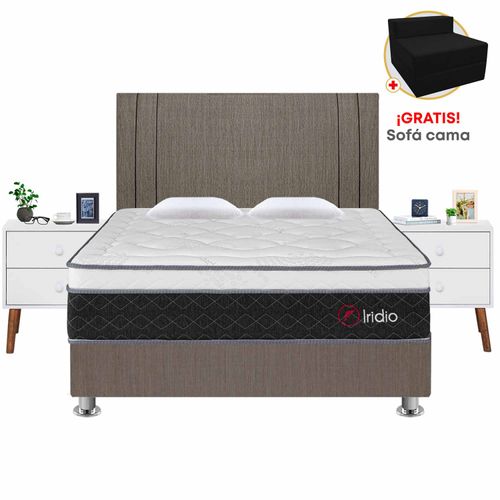 Dormitorio Iridio Queen + 02 Veladores - Principal