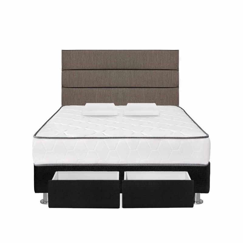 DORM IGNEO GRIS 2 CAJONES CAB 3 LINEAS MARRON 2