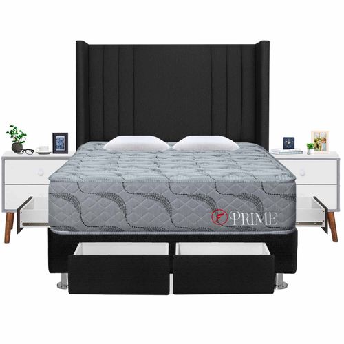 Dormitorio 4 Cajones Deluxe Prime King + 2 Veladores