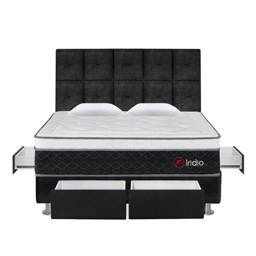 Dormitorio Iridio 4 Cajones + Cabecera Tapizada