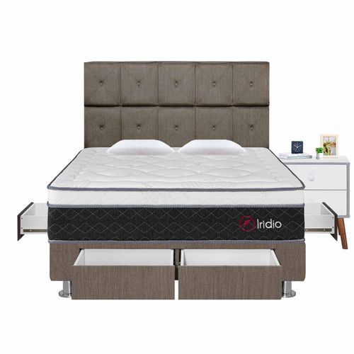 Dormitorio 4 Cajones Iridio Queen - Gama Alta - Firme
