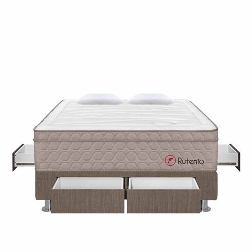 Cama Rutenio Marrón 4 Cajones + Edredón Nórdico