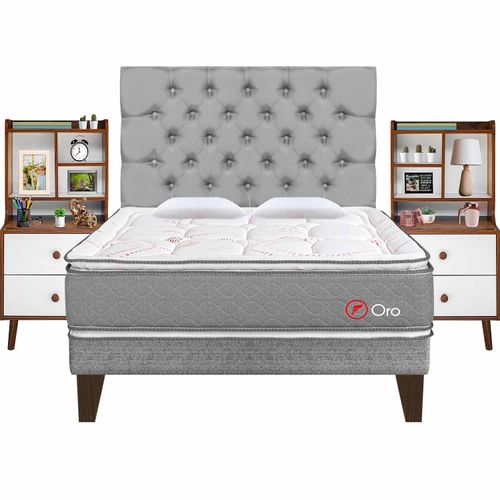 Dormitorio Europeo Oro + 02 Veladores Repisa Fashion- Principal