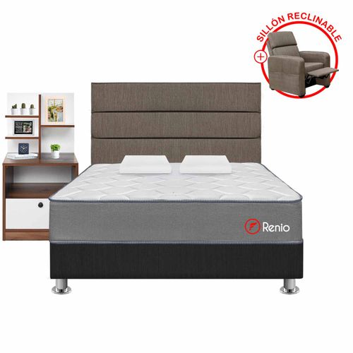 Dormitorio  Renio + Velador Repisa Colors + sillón reclinable - Principal