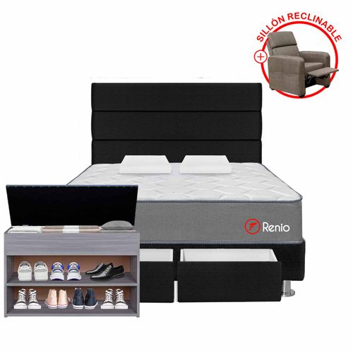 Dormitorio Renio Con Cajones + sillón reclinable