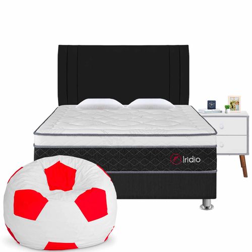 Dormitorio Iridio 2 Plz + 01 Velador + 01 Puff