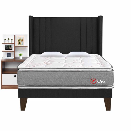 Dormitorio Europeo Oro Deluxe + 01 Veladores  Repisa Colors- Principal