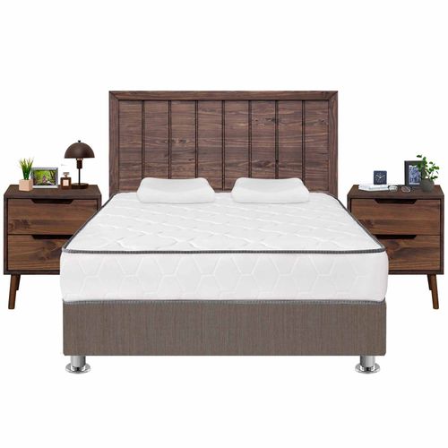 Dormitorio Igneo Catania Queen + 02 Veladores de Madera