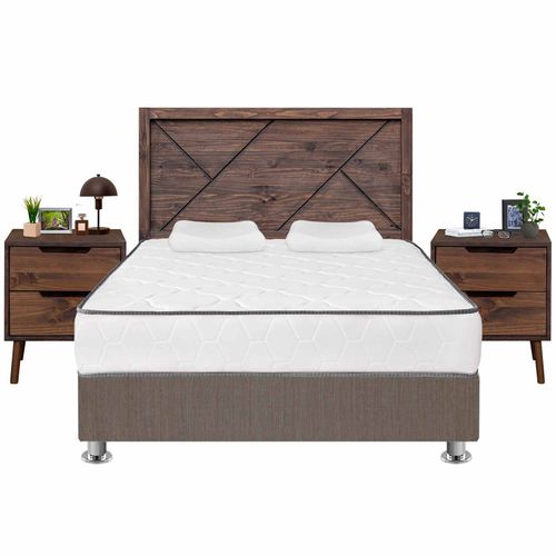 Dormitorio Igneo Florencia 2 Plz + 02 Veladores de Madera