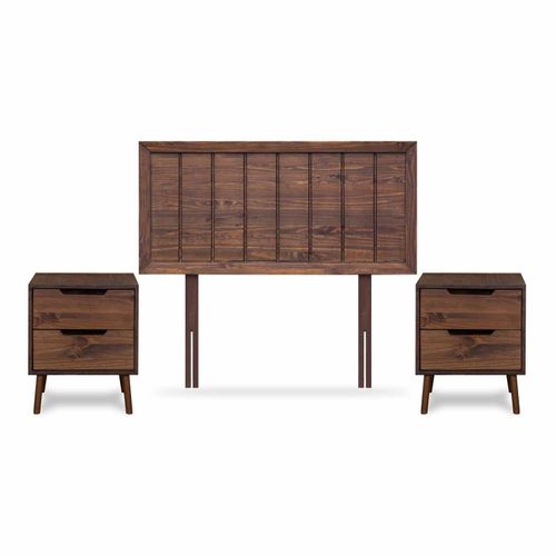 Set de Cabecera de Madera Catania 2 Plz + 02 Veladores