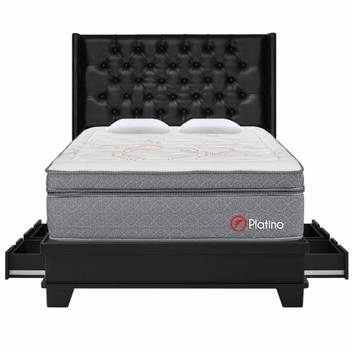 Dormitorio 4 Cajones con sistema de encaje Deluxe Platino Queen
