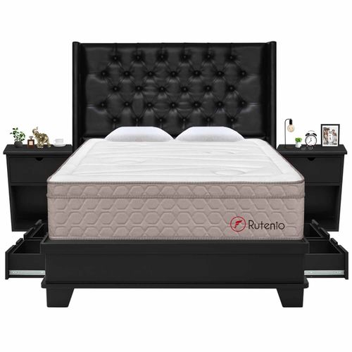 Dormitorio 4 Cajones con Sistema de Encaje Deluxe Rutenio Queen