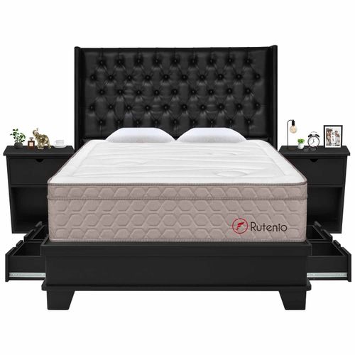 Dormitorio con sistema de encaje Rutenio Deluxe King + Veladores