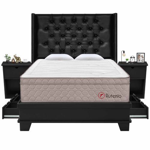 Dormitorio 4 Cajones con Sistema de Encaje Deluxe Rutenio 2 Plz