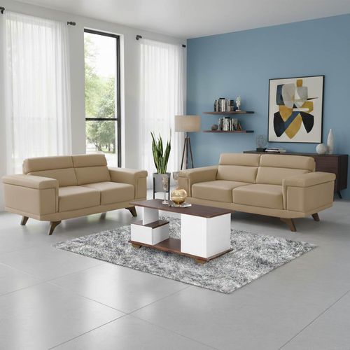 JUEGO DE SALA ALIYAH 3-2 BEIGE + Centro de Mesa