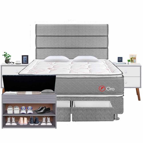 Dormitorio Oro  2 Cajones Queen