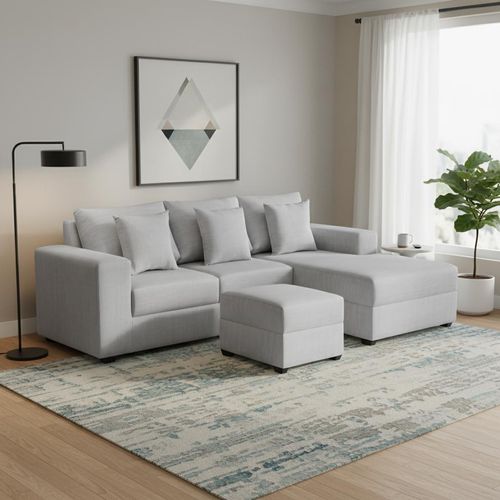 Seccional Spring Derecho + Puff Plata