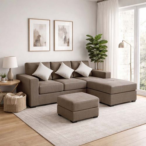 Seccional Spring Derecho + Puff Marrón