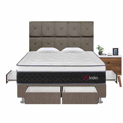 Dormitorio 4 Cajones Iridio Queen + 01 Vel Veni