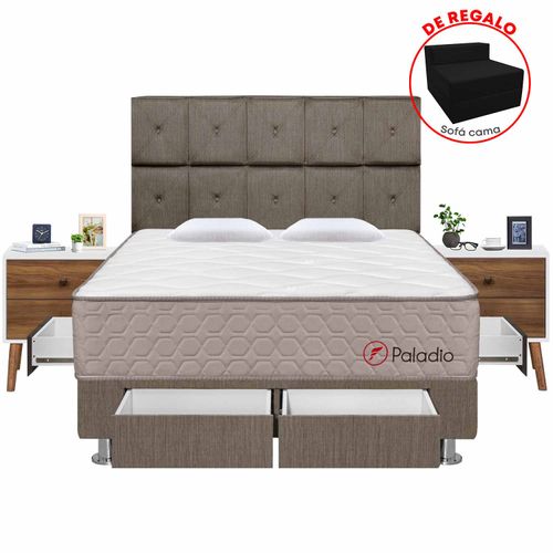 Dormitorio Paladio C/4 cajones Queen + 02 Veladores Veni