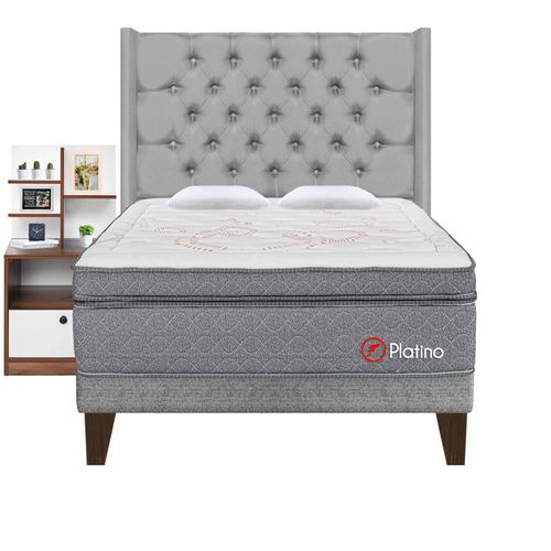 Dormitorio Europeo Capitone Deluxe Platino Queen