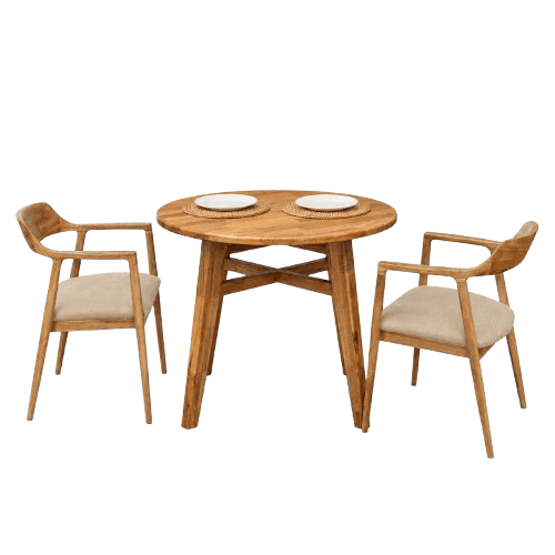 Juego de Comedor Grecia + 2 Sillas Beige