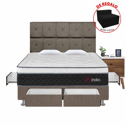 Dormitorio 4 Cajones Iridio Queen + 01 Vel Veni