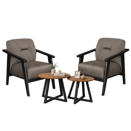 Set de 02 Butacas Monaco Marrón+ Mesa de Centro - Principal