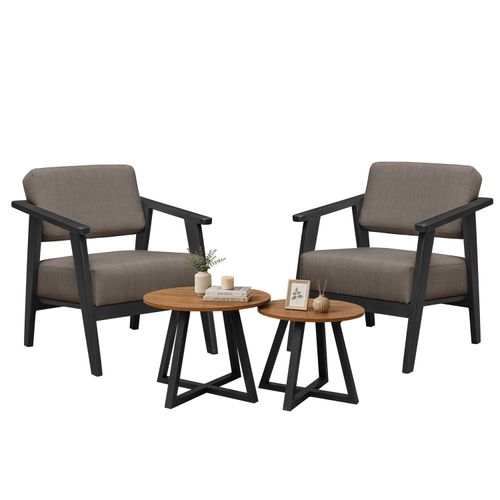Set de 02 Butacas Igneo Marrón + Mesa de Centro - Principal